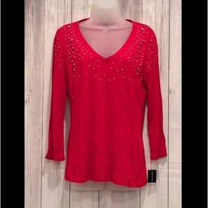 INC International Concepts women red classic top/M